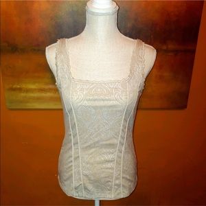 WHBM lined/ ribbed lace Tank